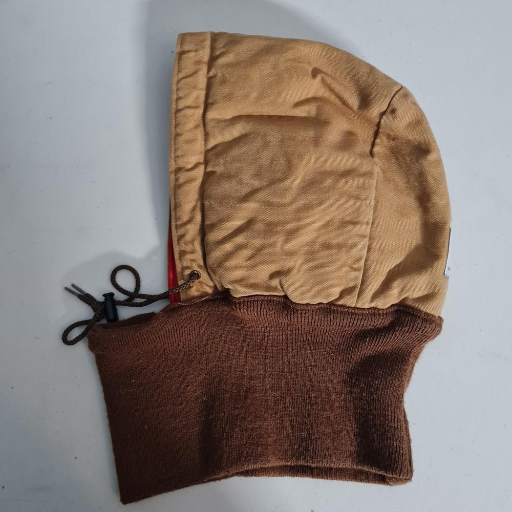 Vintage Carhartt Balaclava Hood Mens One Size Brown Duck Canvas Quilted USA 90s